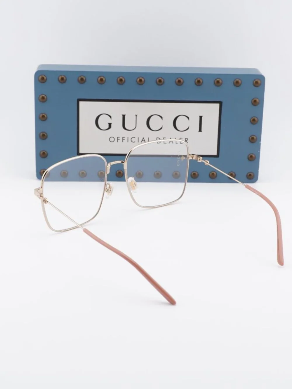 Gucci GG0445O 001 Square Eyeglasses – Gold 56mm